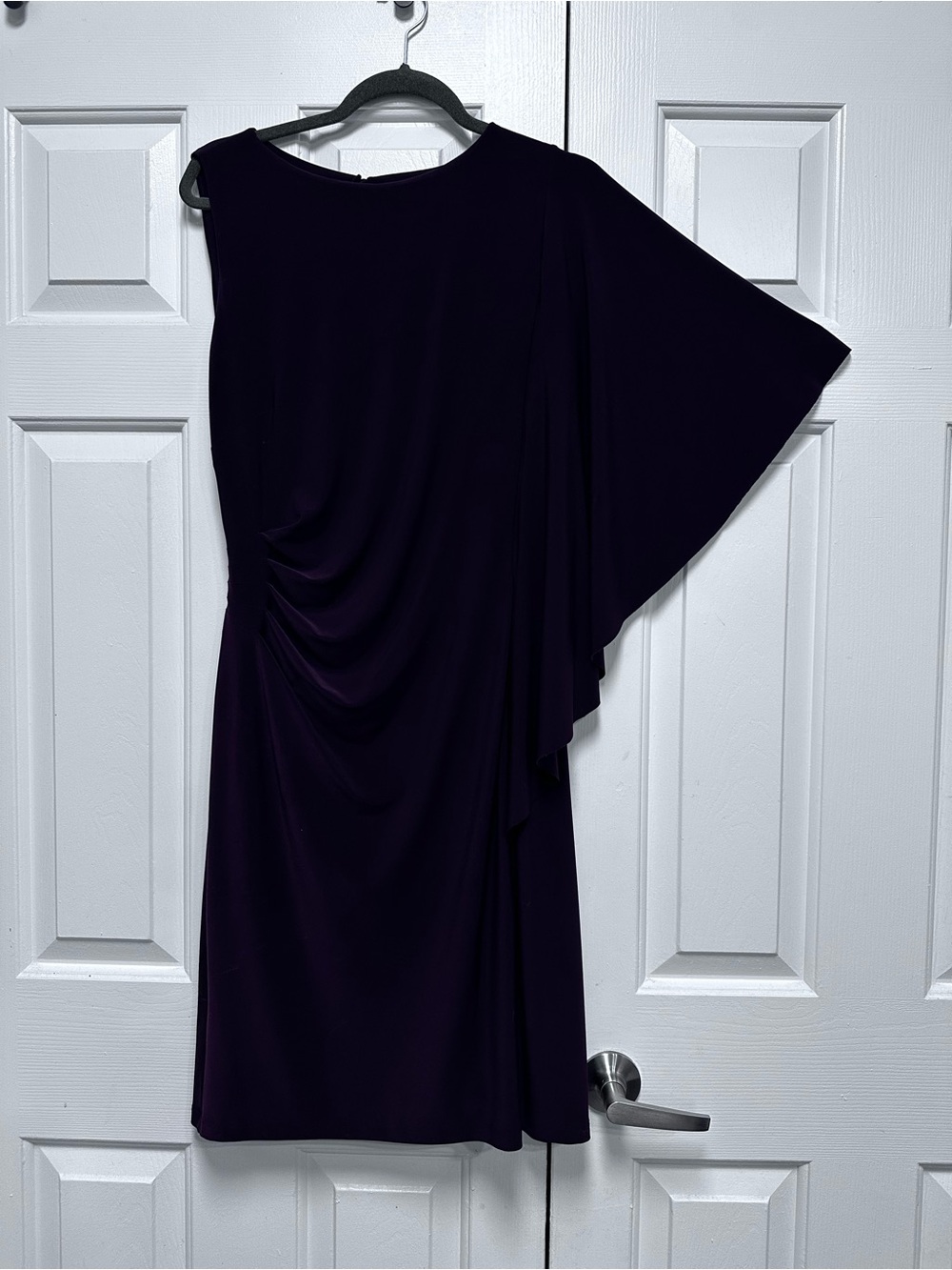 Asymmetric One-Shoulder Cocktail Dress in Eggplant
